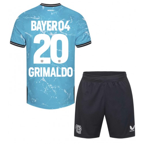 Fotbalové Dres Bayer Leverkusen Alejandro Grimaldo #20 Dětské Alternativní 2023-24 Krátký Rukáv (+ trenýrky)